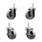 Service Caster 4 Inch Semi Steel Wheel Swivel 34 Inch Threaded Stem Caster Set 2 Brakes SCC SCC-TS20S414-SSS-34212-2-TLB-2 - alternate 1
